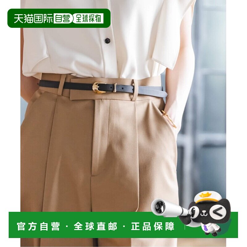 1h可退 日本直邮LEFIJE 女士 细腰带 黄金圆扣设计 意大利牛革 26