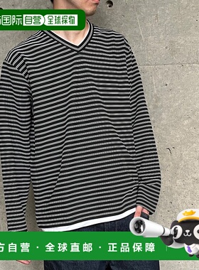 1h可退 日本直邮MASTER FRAME 男士假两件V领长袖T恤 时尚休闲舒