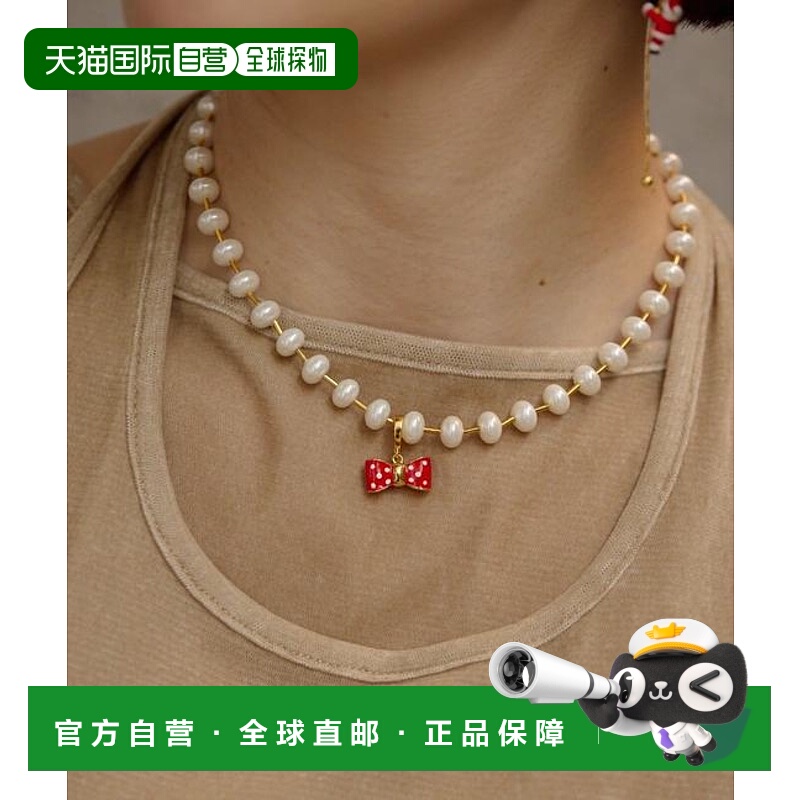 1h可退 日本直邮官方授权 ear PAPILLONNER 蝴蝶结珍珠项链