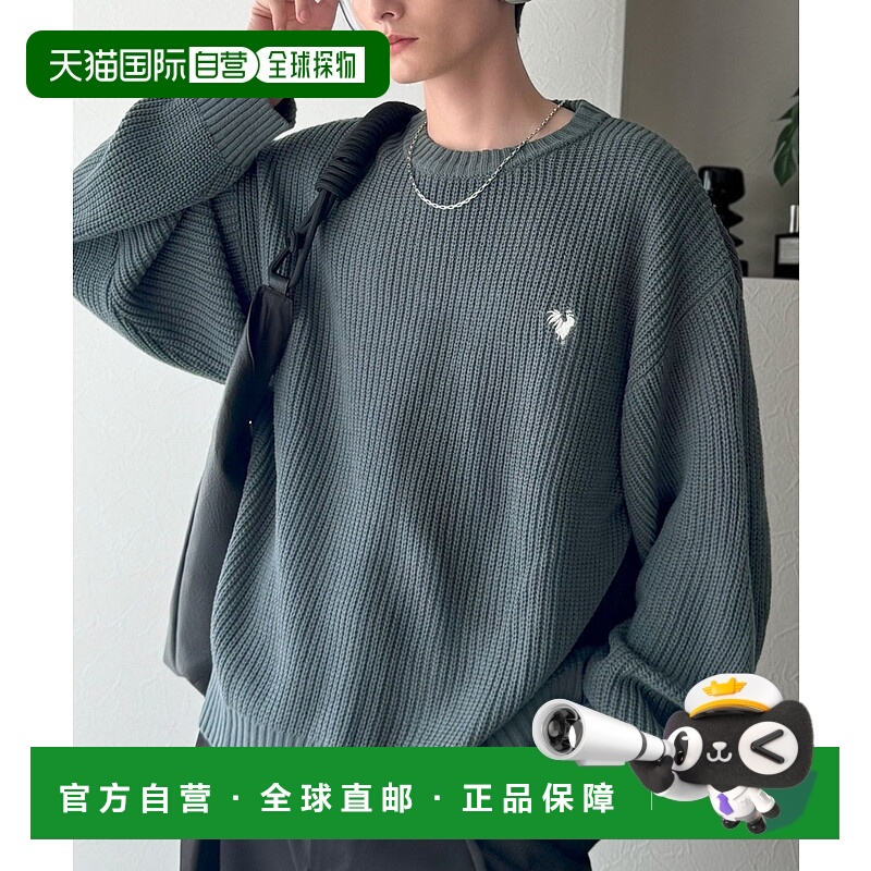 1h可退 日本直邮Classical Origin男装宽松版型畔编圆领毛衣 胸前