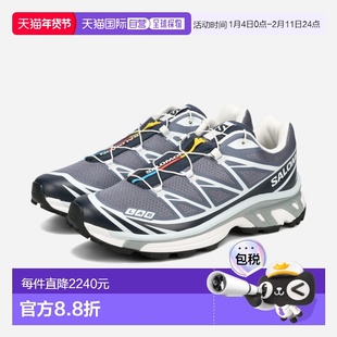 日本直邮SALOMON XT-6 男女士低帮运动鞋灰色/蓝夜/采石场灰色 (L