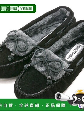 日本直邮Minnetonka Kyra 拖鞋平底鞋 [40680 FW25] 女士毛皮莫卡