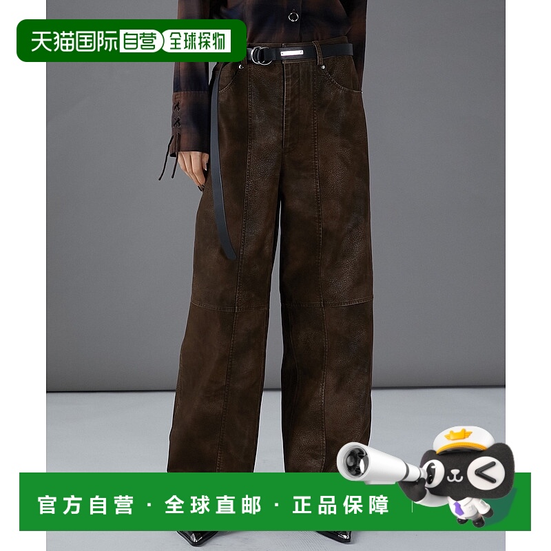 1h可退 日本直邮PRANK PROJECT 女士意大利素皮革水洗长裤 312424