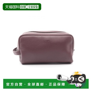 日本直邮中古Fendi芬迪男包A级95新Clutch bag手拿包牛皮手拿包红