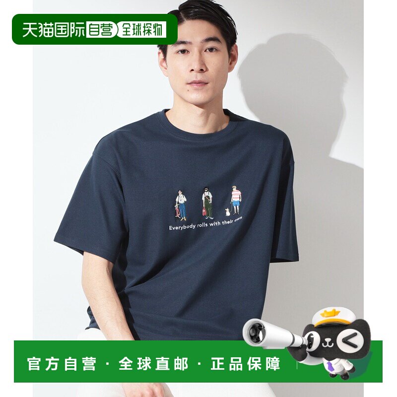 日本直邮THE SHOP TK 男装 半袖T恤 刺绣鹿头+品牌标 61625310202