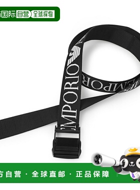 日本直邮Emporio Armani EA7 男士黑色织带腰带 (7x000089 af1431