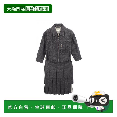 日本直邮中古二奢Fendi芬迪女A级95新one piece连衣裙棉上衣灰色