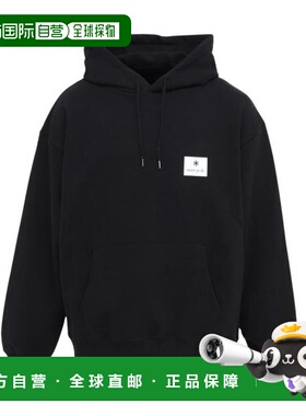 日本直邮Snow Peak 方形logo连帽运动卫衣 [NSD-SW-25AU002] 黑色