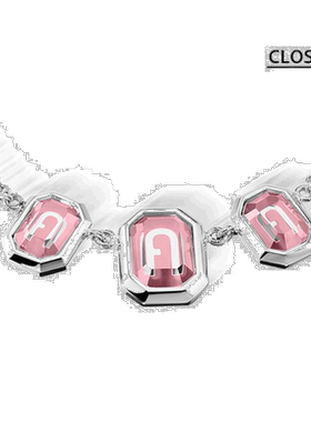 日本直邮FURLA 八角形项链 不锈钢 FJ0322NTU 银色 粉色 配饰