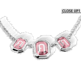 日本直邮FURLA 八角形项链 不锈钢 FJ0322NTU 银色 粉色 配饰