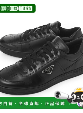 日本直邮Prada Downtown 男士黑色真皮运动鞋 2ee364 3lj6 f0002
