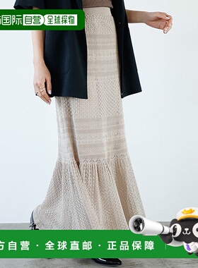 日本直邮GeeRA 钩花编织风针织裙 半身裙裙子 R04609EW12797