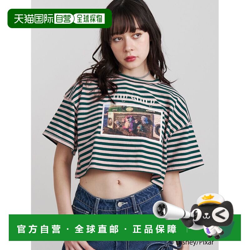 日本直邮jouetie 女士Toy Story印花短款T恤 082522703101条纹