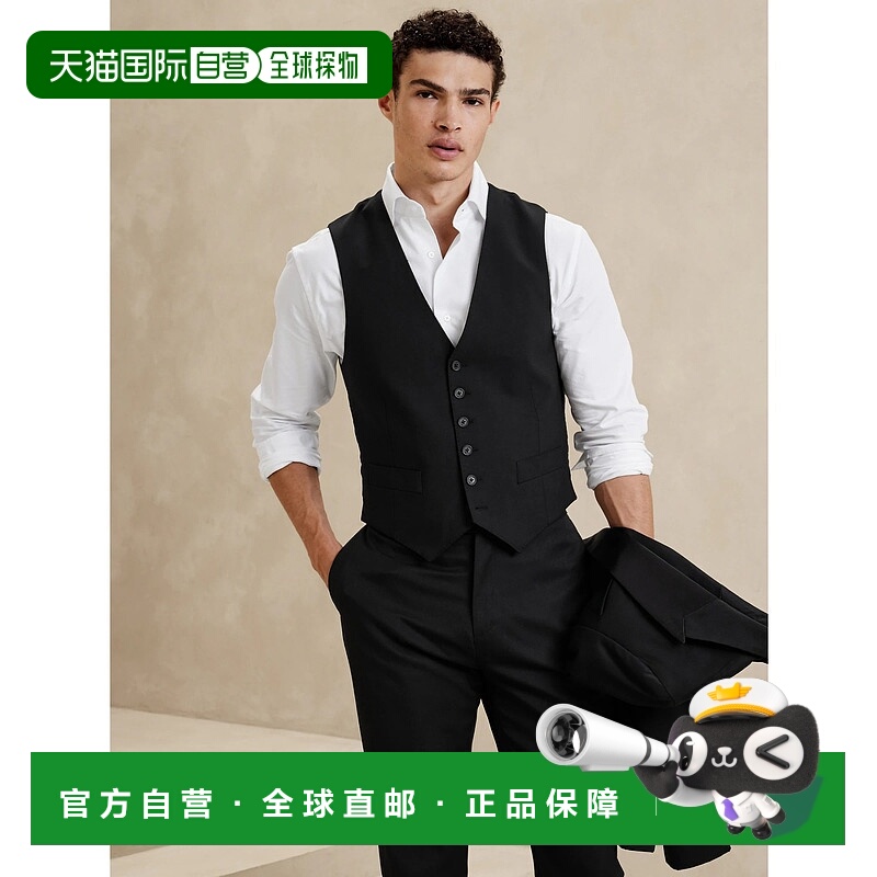 1h可退 日本直邮BANANA REPUBLIC 男士经典修身黑色背心马甲 8900