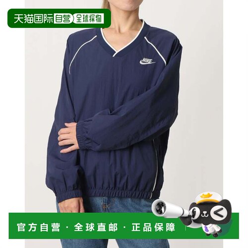 日本直邮Nike 卫衣 MIDNIGHT NAVY/SAIL 深海军蓝/白色 拉链连帽
