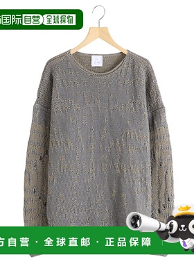 1h可退 日本直邮ROA 男士几何图案针织圆领长袖T恤 RBMW0439YA62