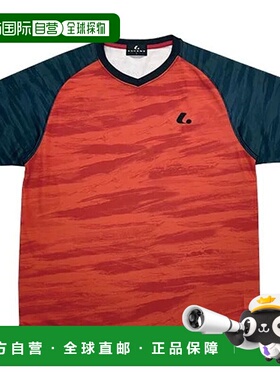 日本直邮 LUCENT T 恤、Uni、比赛衬衫、无领、红色、短袖、上衣X