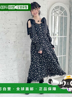 日本直邮ROJITA 女士肩带蝴蝶结花柄长款连衣裙 C433971蕾丝