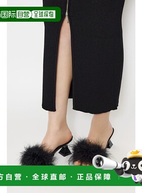 日本直邮Rienda 女士羽毛穆勒鞋 [RI3465BW034643] 黑色