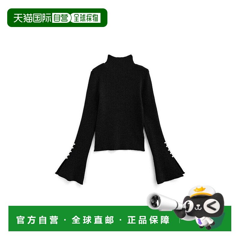 日本直邮日潮 GRL 高领珍珠开衩袖针织上衣针织衫 MH28