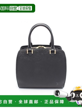 日本直邮中古LV路易威登女包A级95新Pont Neuf牛皮手提包黑色正品