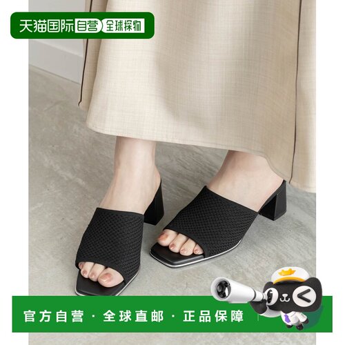 1h可退 日本直邮RANDA 女士 粗跟针织穆勒凉鞋 KS37354