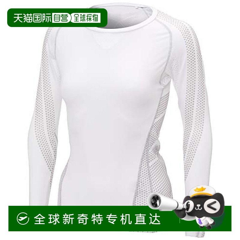 【日本直邮】Mizuno美津浓 速干V领长袖紧身运动衫 K2MJ8C61白