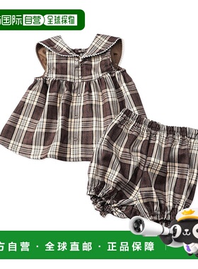 1h可退 日本直邮Seraph 儿童三段式蝴蝶結罩衫连体裤婴儿套装 S43