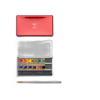 日本直邮Holbein荷尔拜因Pancolor12色套装棕榈盒写生插画颜料