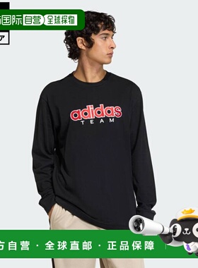 日本直邮adidas 生活方式GFX长袖T恤 男士服装T恤 [KE0121] 黑色
