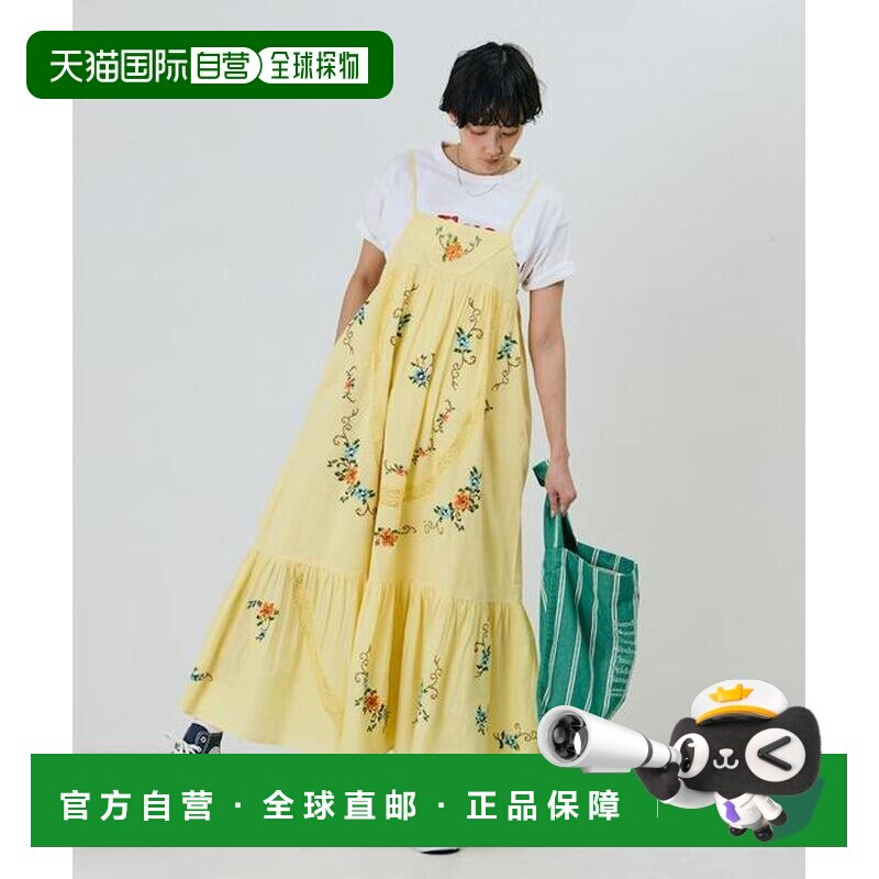 日本直邮官方授权 Freada 印度风花卉十字刺绣蕾丝 吊带连衣裙