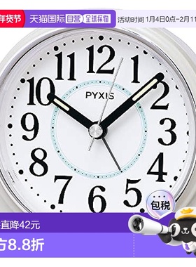 【日本直邮】Seiko Clock 闹钟 PYXIS 皮克西斯 NR451W 白珍珠 圆