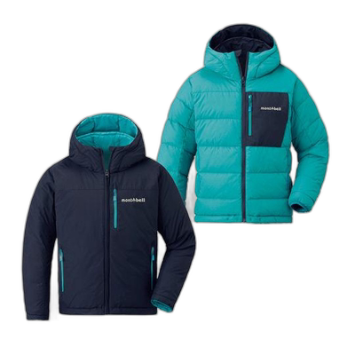 1h可退 日本直邮montbell 连帽外套儿童款保暖防风双面穿1101554