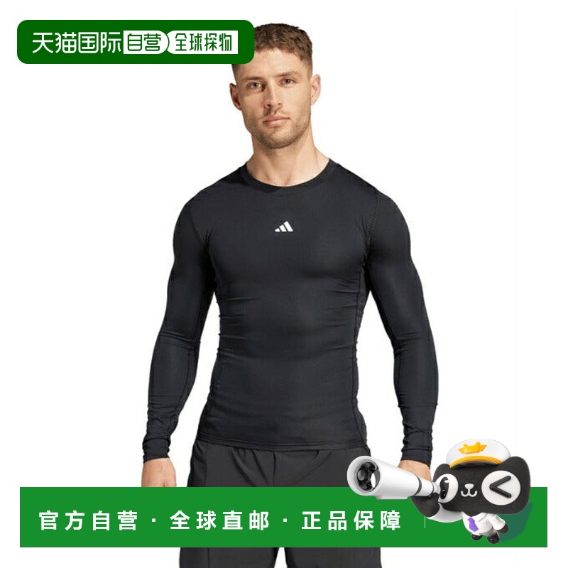 日本直邮 adidas 男士Techfit Compression训练长袖T恤 JE6702 KV
