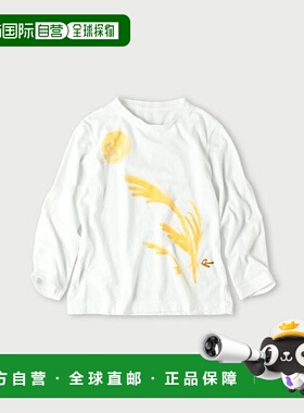 1h可退 日本直邮45R Tsu.ki.mii蓝色刺绣方形T恤（再次）上衣女装