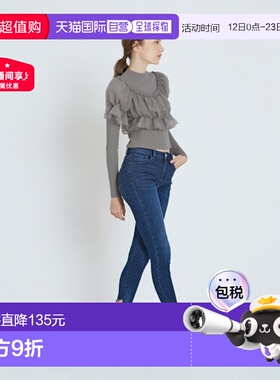 日本直邮日潮 GRL 露肩薄纱衬衫×针织上衣套装 ru1108荷叶边