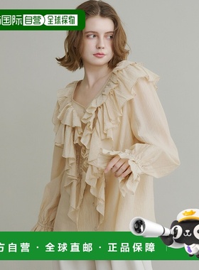 1h可退 日本直邮olu.女士荷叶边装饰薄纱衬衫 OL25FAB06