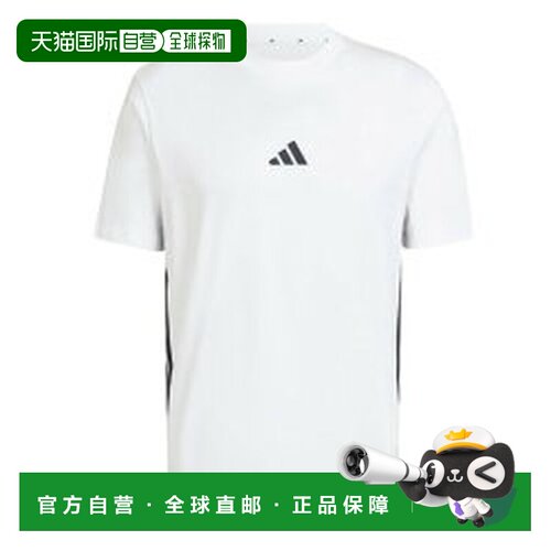 日本直邮Adidas/阿迪达斯Logo条纹圆领短袖T恤男款 JE6388