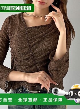 1h可退 日本直邮mily bilet 女装 时尚褶饰蕾丝罩衫 半透设计 女