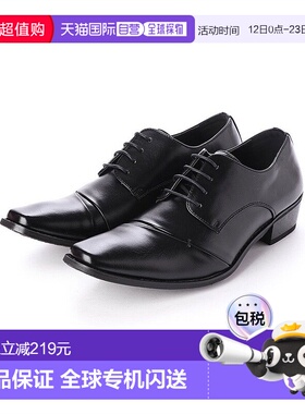 【日本直邮】GinoZeeno商务鞋男鞋男鞋Naname直尖系带外羽升皮鞋