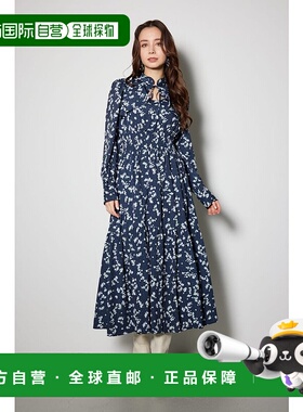 日本直邮Rienda 褶皱喇叭连衣裙 L/GRY1 [RI3465EW032883] 灰色连