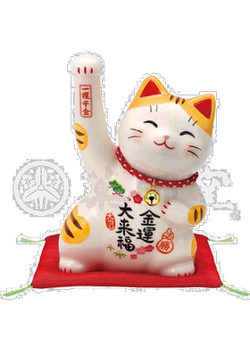 日本直邮药师窑必胜金运大来福招财猫前台摆件
