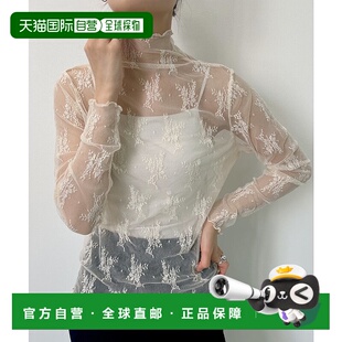 日本直邮KOBE LETTUCE 高领薄纱蕾丝内搭上衣 [C6433]长袖