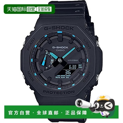 【日本直邮】G Shock卡西欧 手表 男款霓虹灯系列 黑+蓝色GA2100-