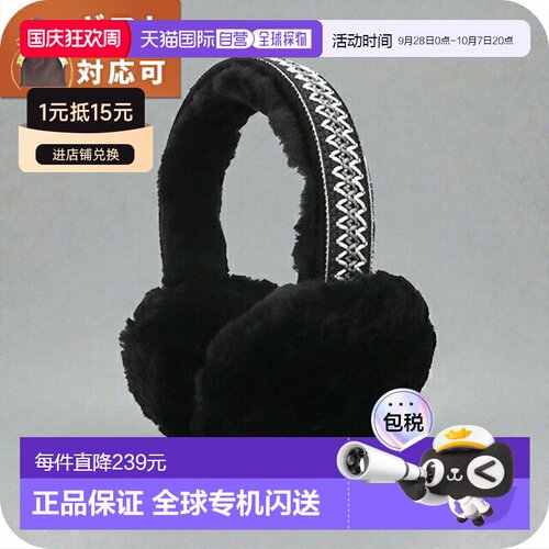 日本直邮UGG 羊皮 W Tasman 耳罩20496-BCI女士黑色