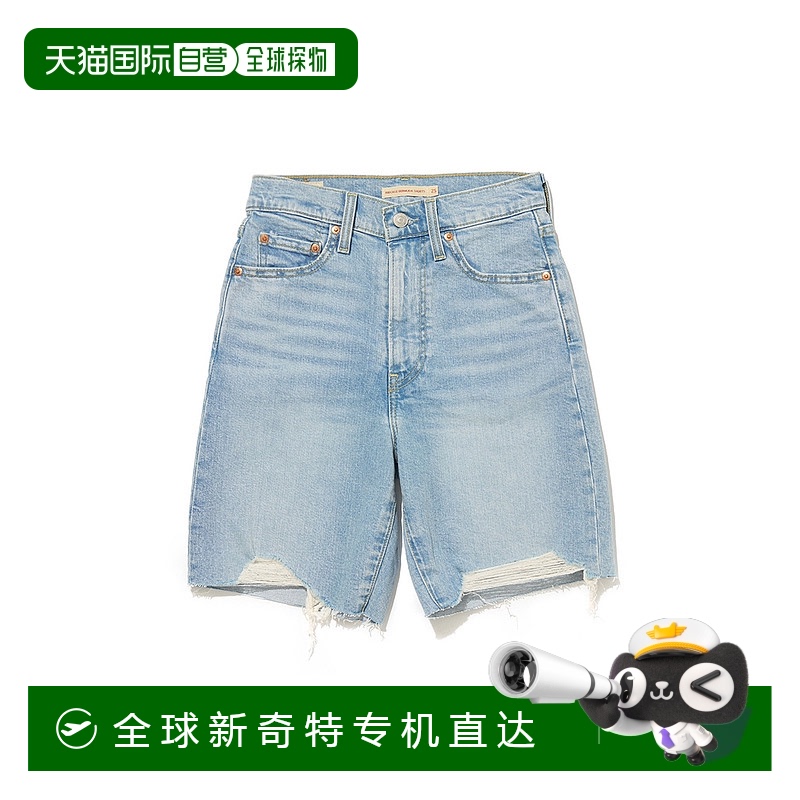 1h可退 日本直邮Levi’s李维斯女RIBCAGE高腰牛仔短裤A87200