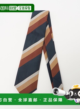 1h可退 日本直邮FRANCO BASSI 男士斜条纹真丝混棉领带 133440000