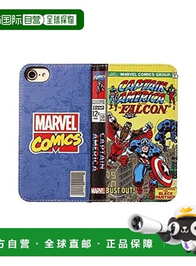 【日本直邮】Hamee苹果卡通手机壳 翻盖型美国队长图案iPhone8/7