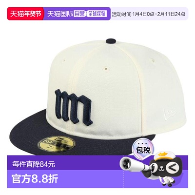 日本直邮NEW ERA 59FIFTY 软背拉姆镀铬海军蓝帽檐帽 [14460929]
