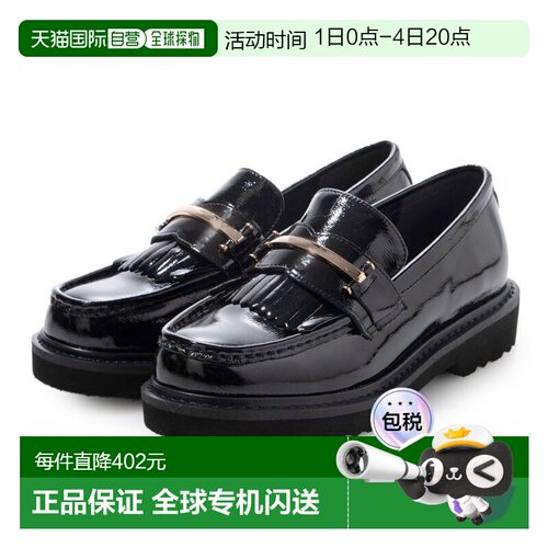 日本直邮PARADIS COULEUR 361610 金属条流苏乐福鞋（黑色珐琅）